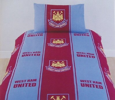 West Ham United FC Duvet Cover Set, Claret/Blue, Single