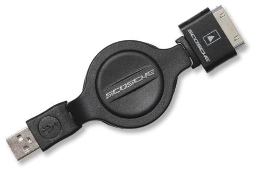 Scosche Premium Quality Retractable USB Charge and Sync Cable for Apple iPhone 4 / Apple iPhone 4G HD