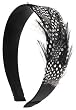 L. Erickson Wide Feather Headband 100% Silk Charmeuse - Black