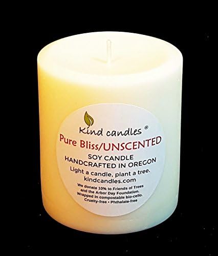 Pure Bliss/Unscented 3-1/2" x 3" soy pillar candle
