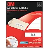 3M 3100E - Permanent Adhesive White Laser Mailing Labels, 1 x 4, 5000/Pack-MMM3100E