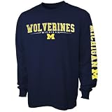 Michigan Wolverines Navy Blue Standard Long Sleeve T-shirt