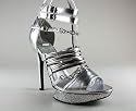 METALLIC CRACKED PLATFORM HEEL