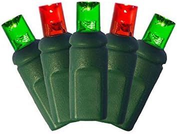 Christmas Style (Red/Green) LED 5MM Mini Christmas Lights, Professional Grade, Set of 50 Bulbs.