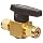 Parker 4A-PR4-VT-B Brass Plug Valve, 1/4" A-Lok Compression Fitting