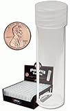 COIN STORAGE TUBES, clear plastic w/ screw on tops for Pennies (Qty = 10 tubes) by BCW