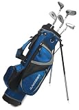 Intech Lancer Junior Golf Set, (Right-Handed, Age 8 to 12, 17.5 degree Driver, 4/5 Hybrid Iron, Wide Sole 7 and 9 irons, Junior Putter, Deluxe Stand Bag)