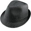 Black Pinstripe Fedora Hat