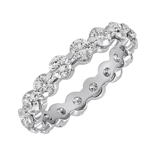 14k White or Yellow Gold Shared Prong Diamond Eternity Band (3 cttw, H-I Color, SI2 Clarity)