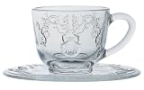 La Rochere Glass Cup & Saucer, Versailles,  7 oz Set of 6