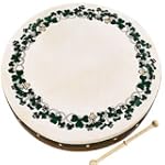 Bodhran (Irish Drum) - Shamrock Design - Full Size 18"