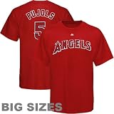 Majestic Los Angeles Angels of Anaheim #5 Albert Pujols Player Big Sizes T-Shirt - Red