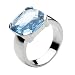 Kit Heath Sterling Silver Ladies Cushion Blue Cubic Zirconia Ring