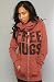 Rebel Yell The Free Hugs Superfluous Hoody in Burgundy,Light Jackets for Women