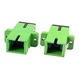 uxcell 光ファイバフランジコネクタ　プラスチック　シンプレックス　33 x 22 x 9mm　グリーン ブラック