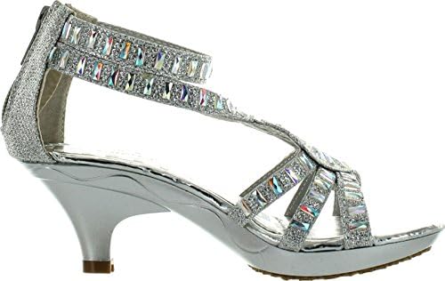 Girls Dress Shoes Lucita Jan-308Km Party Heels Glitter Rhinestone Strappy Sandals