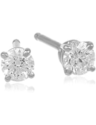 IGI Certified Platinum Round Stud Earrings(1/3 Ctw, F Color, Vs2 Clarity)