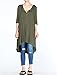 Mordenmiss Women's Half Sleeve High Low Loose Tunic Tops Casual Tee Shirts Army Green-XXL