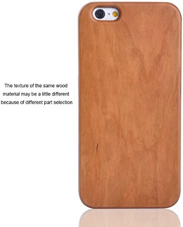 iPhone 6 Plus Case, HESPLUS Unique Real Handmade Natural Cherry Wooden Wood and PC Hard Case for Apple iPhone 6 Plus 5.5 Inch (D)