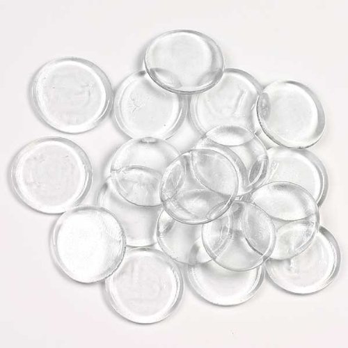20 Round Clear Glass Tile Wafers