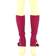 Winter Ski Ribbed Knit Pompom Leg Warmers Dancer Berry