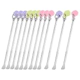 Rosallini Heart Decor Ear Care Cleaning Tool Silver Tone Metal Earwax Remover Earpick 12 Pcs