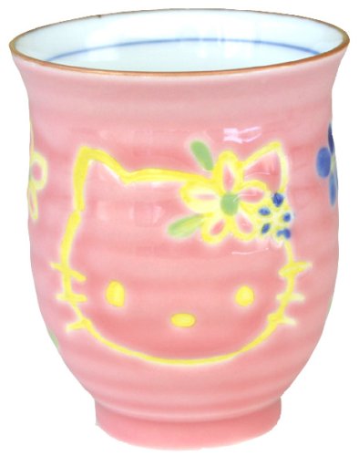 有田焼 HELLO KITTY(ハローキティ) ミニ湯呑み ピンク (125cc)