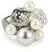 Beyond Rings "Calisto" Pearl Cluster Gunmetal Cocktail Ring, Size 7