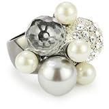 Beyond Rings Calisto Pearl Cluster Gunmetal Ad