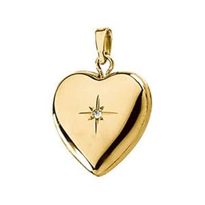 IceCarats Designer Jewelry 14K Yellow Gold 14K Yellow .005 Ctw Diamond Heart Shape Locket