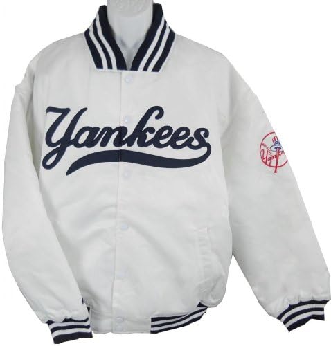 New York Yankees MLB Majestic Athletic White Dugout Jacket Big and Tall Sizes (4XL 58" - 60" Chest)