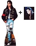 *FAN PACK* - MICHAEL JACKSON - LIFESIZE CARDBOARD CUTOUT / STANDEE / STANDUP - The King Of Pop Wearing Leather Jacket - INCLUDES 8x10 (25x20cm) STAR PHOTO - FAN PACK #134