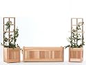 All Things Cedar PL10-Set 3-Piece Planter Set with Trellis