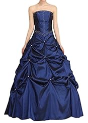 Strapless  Satin Beaded Pleated  Ball Gown Evening Dress/Homecoming Dress/Prom Dress/Party Dress/Wedding Dress 
