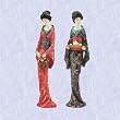 Geisha Women statues Japanese w kimonos sculptures new