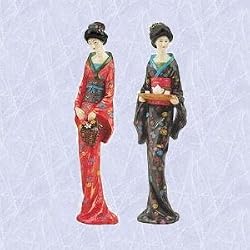 Geisha Women statues Japanese w kimonos sculptures new