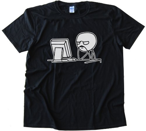 Fu Man Chu Reddit Computer Guy Tee Shirt Gildan Softstyle Black (XL)