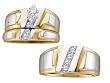 Stunning 2 Tone 1/4 ctw. Diamond Trio Set For Him and Her