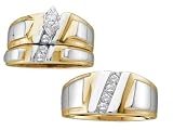 Stunning 2 Tone 1/4 ctw. Diamond Trio Set For Him and Her