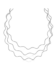 Sterling Silver Rhodium Plated Multi Strand Wave Style Snake Chain Necklace