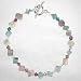 Sterling Silver, Cube Shaped Fluroite and Swarovski Crystal Bracelet, #9000