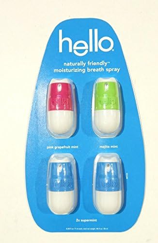 Hello Naturally Friendly Moisturizing Breath Spray, Assorted Flavors (Pack of 4)