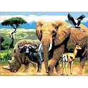 AFRICAN ANIMALS LARGE ACRYLIC ADULT PAINTING BY NUMBERS