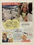 Soldiers on Skies - says former Olympic ace DICK DURRANCE who trains ski troopers for the Army. Also pictured housewife, Mrs. Ruth Martin. ..... 1943 Camel Cigarettes Ad, A3441A