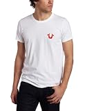 True Religion Men039s Double Puff Horseshoe Short Sleeve Crewneck Tee White Large