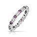 Bling Jewelry Clear and Simulated Amethyst CZ Eternity Ring 925 Silver