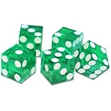 Set of 5 Green Grade AAA 19mm Precision Casino Dice with Razor Edges and Matching Serial Numbers by Brybelly