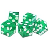19mm Polished A Grade Serialized Set of 5 Green Casino Dice with Razor Corners and Edges By Brybelly