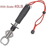 Fiblink&reg; Portable Fish Lip Grabber Gripper Grip Tool Fish Holder Stainless Steel Fishing Gear with Scale 40 Pound