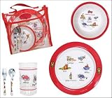 Baby Cie Childrens Melamine Dinnerware Lunch Set - Transportation
